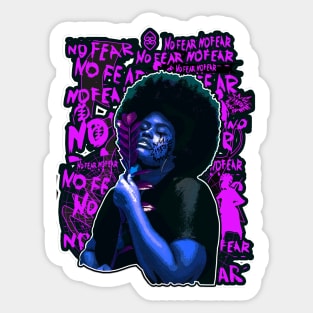 No Fear Strong Black Woman Afro Sticker